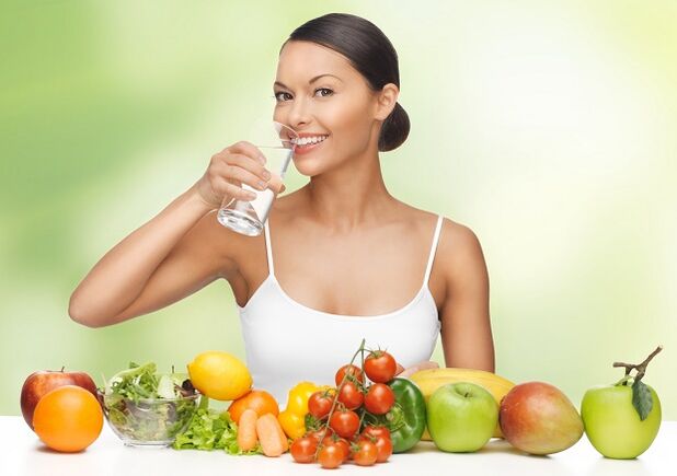 The principle of the water diet is compliance with the drinking regime, combined with the use of healthy foods