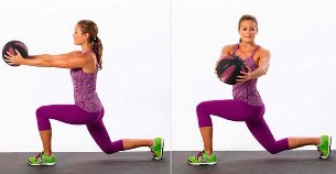 Lunges with rotation of the torso